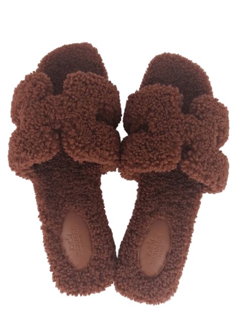 fluffy hermes sandals.